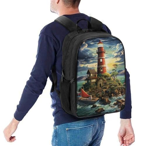 Mochilas escolares de gran capacidad Lighthouse con correa ajustable infantil 5