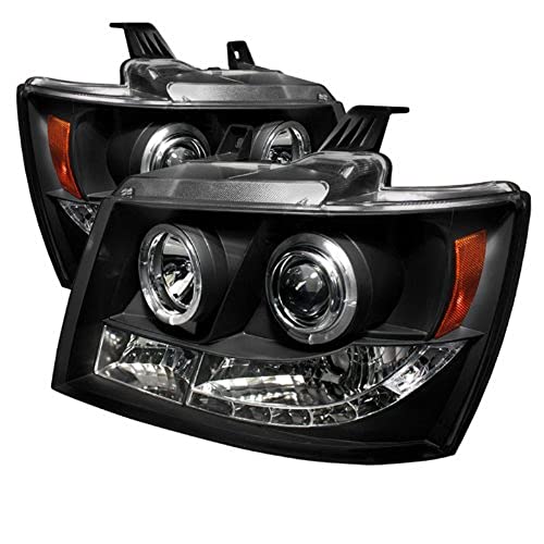 Spyder 5009647 Chevy Suburban 1500/2500 07-14 / Chevy Tahoe 07-14 / Avalanche 07-14 Projector Headlights - LED Halo - LED ( Replaceable LEDs ) - Black - High H1 (Included) - Low H1 (Included) by SPYDER - Used condition - US$136.75