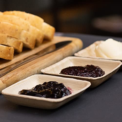 Naturally Chic Palm Leaf Plates - 3 Inch Square - Bamboo Like, Eco Friendly, Disposable, Compostable And Biodegradable Plates For Weddings, Parties And Events #TOP4