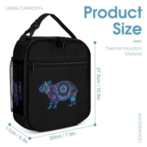 Colorful Capybara Cute Backpacks Set Lightweight Lunch Bag Aesthetic Pencil Cases for Travel Work4