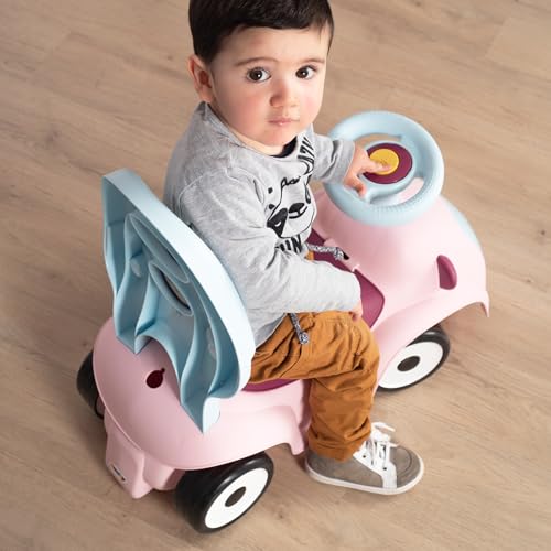 Smoby - Porteur Maestro Balade Rose - Evolutif 3 en 1 - Canne parentale Réglable- Arceau de Sécurité - Roues Silencieuses - Klaxon Electronique, Levier de Vitesse, Clé Mécanique - Dès 6 Mois