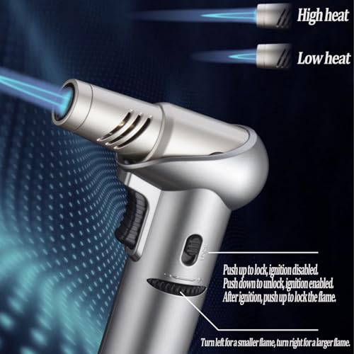Encendedor de butano recargable resistente al viento y llama ajustable para exterior 7