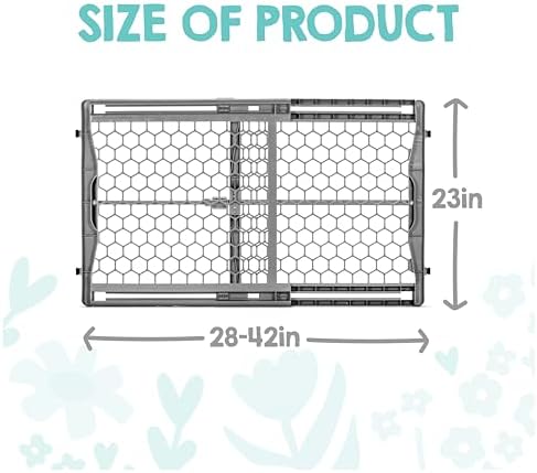 Regalo Easy Fit Plastic Adjustable Extra Wide Baby Gate, Award Winning Brand, 23 Inches Tall, Fits Openings Between 28 to 42 Inches, Pressure Mounted - 1