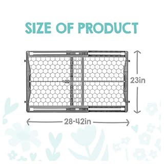 Regalo Easy Fit Plastic Adjustable Extra Wide Baby Gate, Award Winning Brand, 23 Inches Tall, Fits Openings Between 28 to 42 Inches, Pressure Mounted