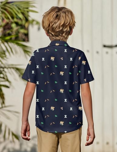 Image of Arshiner Boys Short Sleeve Dress Shirts Solid Button Down Shirts | formal Uniform School Shirt, for 4-12 Years, Hidden Buttons, with Chest Pocket, Regular Fit, Summer Tee top for Kids