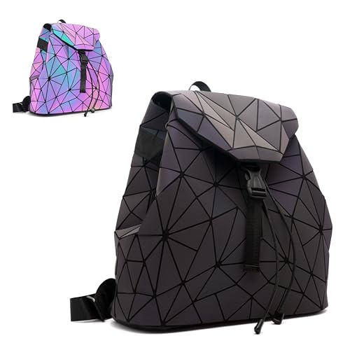 CAFINY Sac à main géométrique pour femme, sacs à main et sacs à main géométriques et sac à bandoulière holographique, Bp-04, Large, Sacs à dos-04