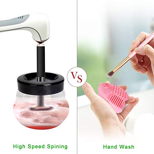 Dotsog Makeup Brush Cleaner Dryer, Makeup Brush Cleaner Machine With 6 Rubber Collars, Wash And Dry In Seconds, Deep Cosmetic Brush Spinner For All Size Brushes #TOP1