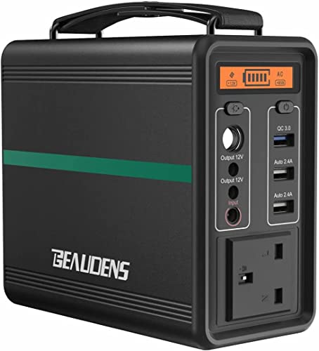 BEAUDENS Portable Power Station 166Wh/52000mAh Lithium Iron Phosphate Battery Solar Generator, 2000...