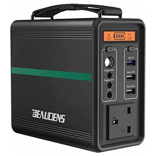 BEAUDENS Portable Power Station 166Wh/52000mAh Lithium Iron Phosphate Battery Solar Generator, 2000 Cycles, 230V AC and 3 USB Ports, for Outdoors Camping Travel Fishing Emergency Power Supply Backup