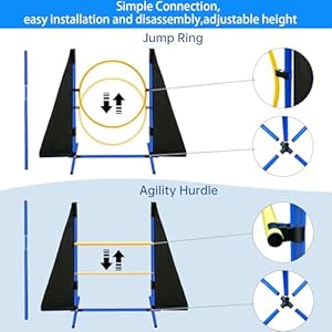 Dog Agility Course Backyard Set:JOPAVO Dog Agility Training Equipment for Dogs,2*118" Tunnel with Sandbags,2 Agility Hurdle,Weave Poles,Jump Ring and Pause Box– Fun Dog Obstacle Course &Park Equipment Dog Agility Course Backyard SetJOPAVO Dog Agility Training Equipment for Dogs2118 Tunnel with Sandbags2 Agility HurdleWeave PolesJump Ring and Pause Box Fun Dog Obstacle Course Park Equipment