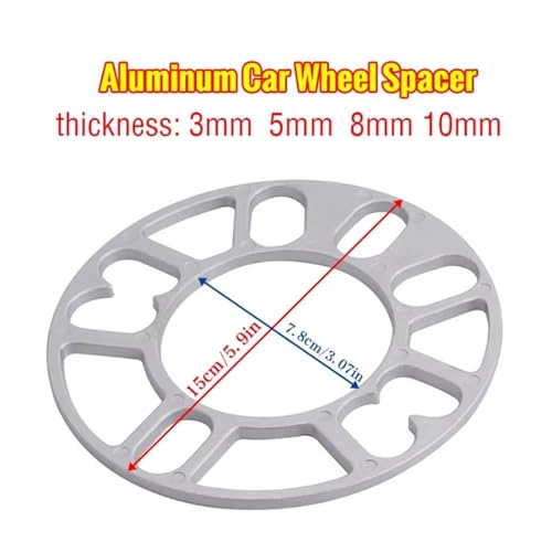 Cales d'espacement roue voiture 4 pièces 3mm | Idéal pour la préparation automobile