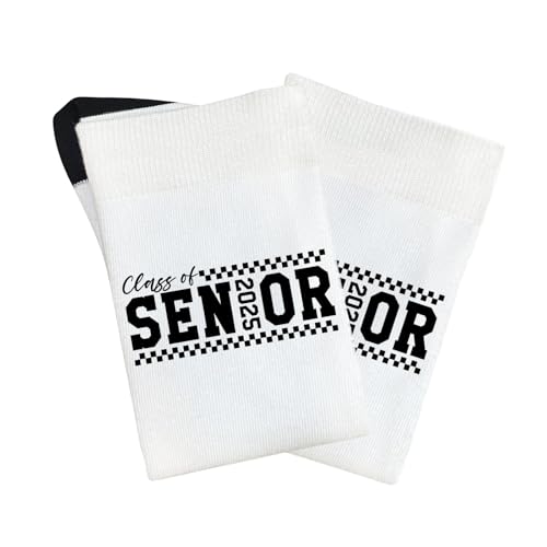 class of senior 2025 half calf sock for daughter