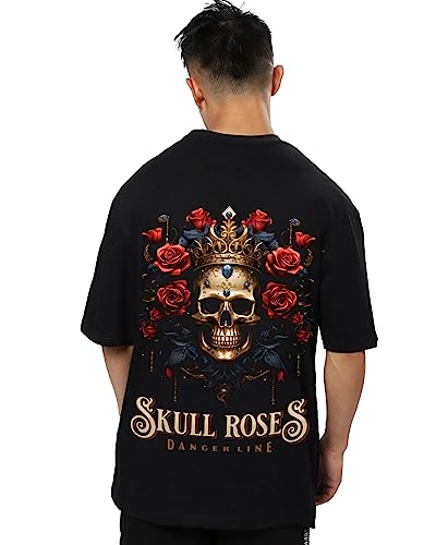 Image of Mens Oversized Printed Half Sleeve Branded Cotton T-Shirt for Mens || Back Printed t Shirts for Men || Oversized t Shirts for Men