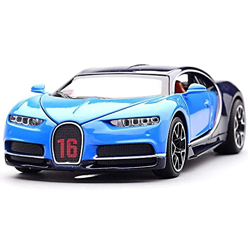 Image of 1:32 Diecast Metal Car Model Chiron Toy Cars For Kids Pull Back Openable Doors With Light Sound|Multicolor