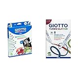 Rotulador Glitter Giotto Decor Materials - Estuche 12 rotuladores decorativos multisuperficie, tinta base agua + Set de 8 rotuladores (4258) , color/modelo surtido