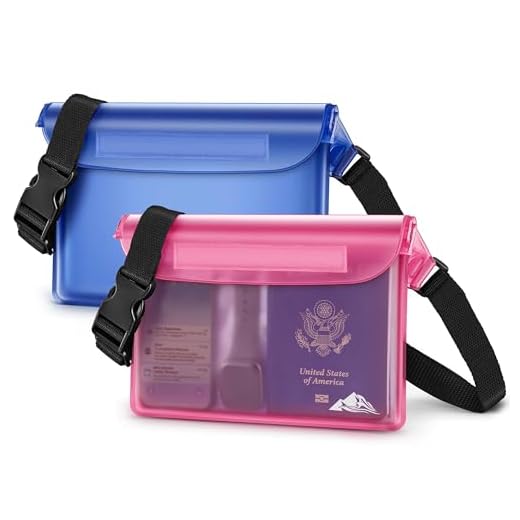 HEETA 2-Pack Waterproof Pouch with Waist Strap, Transparent Screen Touchable Dry Bag with Adjustable Belt for Phone Valuables for Swimming Snorkeling Boating Fishing Kayaking (Blue & Pink, L)
