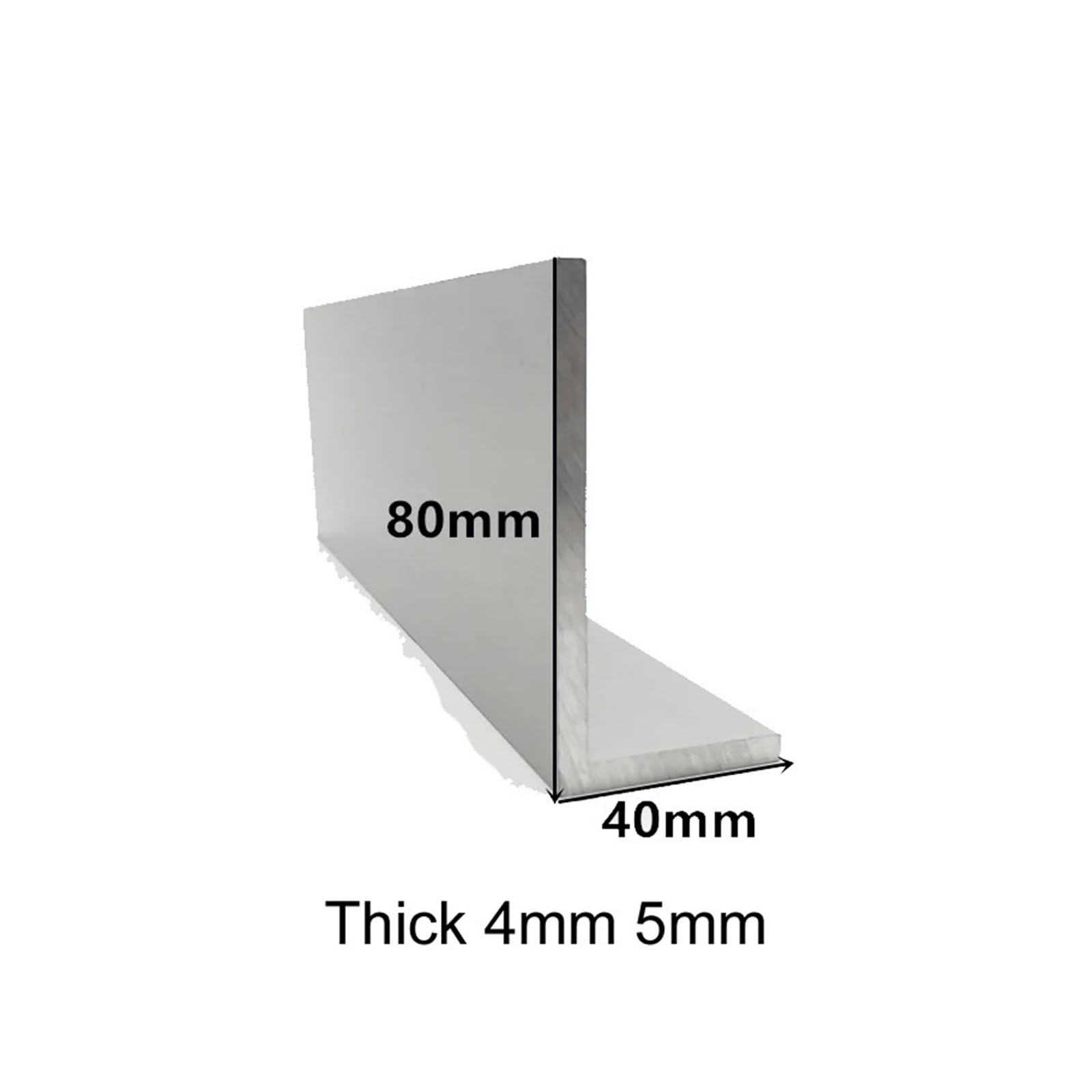 Perfil en U aluminio Aluminio en ángulo recto 6063, aleación de aluminio forma L, perfil triangular con borde, materiales decoración(Thick 5mm,245mm)
