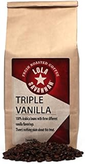 Lola Savannah Triple Vanilla Whole Bean Coffee - Three Unique Layers of Vanilla Delivers an Irresistible Velvety Smooth Sweet Cream Profile, Caffeinated, 2lb Bag