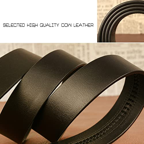Men's Leather Ratchet Sliding Dress Casual Belt With V-Dragon Auto Buckle, Cut-to-Fit, 1 3/8" Wide (3.5cm)4