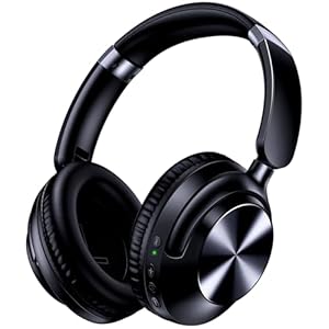 TAGRY Hybrid Active Noise Cancelling Headphones 100H Playtime Wireless Bluetooth Over Ear Headphone with Fast Charging Hi-Res Audio Comfort Earcups Headsets for Home Travel Office Phone PC Dark