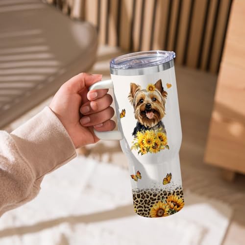 Image of Yorkie Tumbler for Womens,Vacuum Insulated Travel Cup 40oz