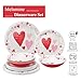 UPware 12 Piece Love Hearts Melamine Dinnerware Sets, Outdoor Dishes Set, Plates and Bowls Sets, Valentine's Day Decorations, Service for 4, Red