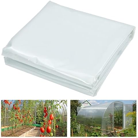 OutdoorVibe 25x40 Ft Greenhouse Plastic Sheeting, 6 Mil Thickness Clear Greenhouse Polyethylene Film, UV Resistant Replacement Cover Hoop House Plastic Cover for Farming Gardening Cover