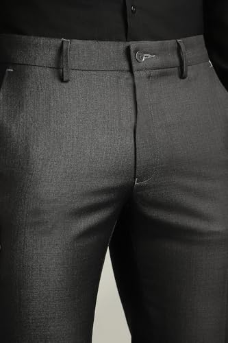 Image of Van Heusen Men's Fashion Formal Mid Rise Slim Fit Premium Formal Trousers | Superior Comfort | Auto-Flex Waist Band | Soft Touch