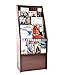 Adir Magazine Display Rack Brochure Stand - Floor Wood literature Display Rack Holder With Adjustable Metal Frames Shelving for Stores and Offices (Mahogany)