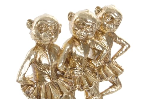 Statue singes danseurs dorés objet déco moderne résine 23cm - 3