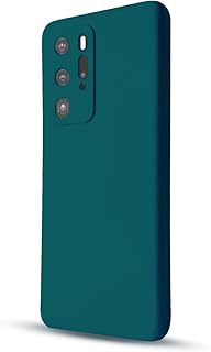 جراب حماية خلفي من البولي يوريثين المقاوم للحرارة وحماية للكاميرا من الصدمات بتصميم ملون لموبايل هواوي P40 برو 6.58 بوصة، لون فيروزي