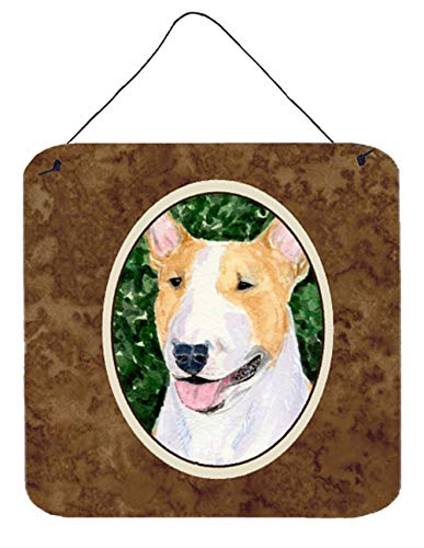 Caroline's Treasures SS8873DS66 Bull Terrier Wall or Door Hanging Prints Aluminum Metal Sign Kitchen Wall Bar Bathroom Plaque Home Decor, 6x6, Multicolor