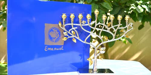 menorah-hanukkah-hanukkiah-tree-of-life-Pomegranate-tree-by-yair-emanuel-judaica-gift menorah hanukkah hanukkiah tree of life Pomegranate tree by yair emanuel judaica gift