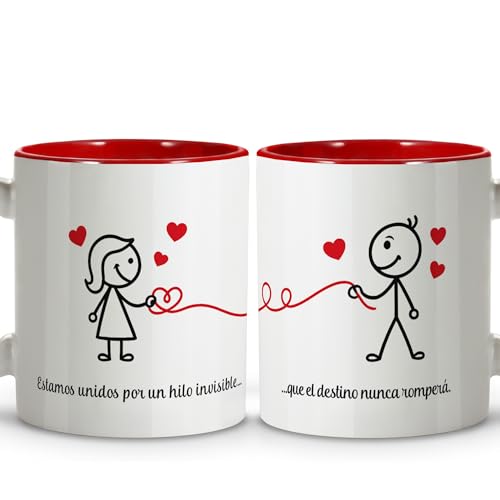 Imagen de PACK 2 Tazas San Valentin Personalizadas Hilo Rojo