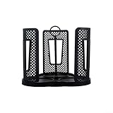 Besttoolifes Dispensador de vasos de papel giratorio y soporte de tapa para estaciones de café, organizador de encimera que ahorra espacio para oficina y cocina doméstica, plástico duradero (negro)