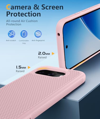 Image of FNTCASE for Google Pixel 10A Case - Military Grade Drop Protection, 14ft Drop Tested, Screen Protector Included, Anti-Slip Anti-Fingerprint Matte Textured, Soft TPU Shockproof Cover (Pink)