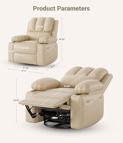 Sillón Plegable Cuero Beige miniatura 2