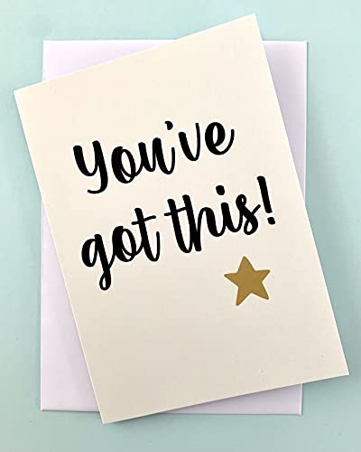 rockthemod You've Got This - 5 Pack Blank A6 Folded Greeting Card Same Design Full Colour Positivity Positive Themed Motivational Be Happy Thank You
