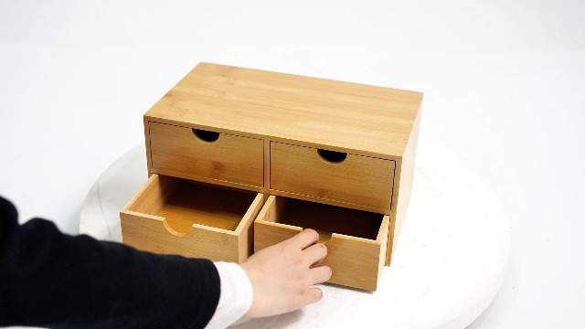 ASelected Schreibtisch-Organizer Holz 4-stöckig | Für A4 Papiere Stifte Bücher Kirschholz