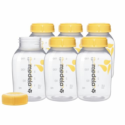 Image of Medela Breast Milk Collection and Storage Bottles, BPA Free, 6 Pack, 5 Ounces, Compatible with Medela Breast Pumps