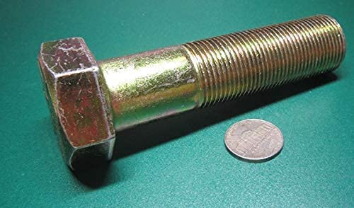 Grade 8 Zinc Yellow Plated Steel Bolts RH PT 1"-14 x 4.00 Length 1 pc