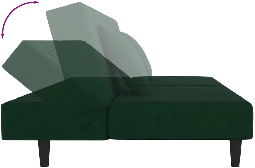 Sofa Bed Dark Green Velvet Living Room Furniture