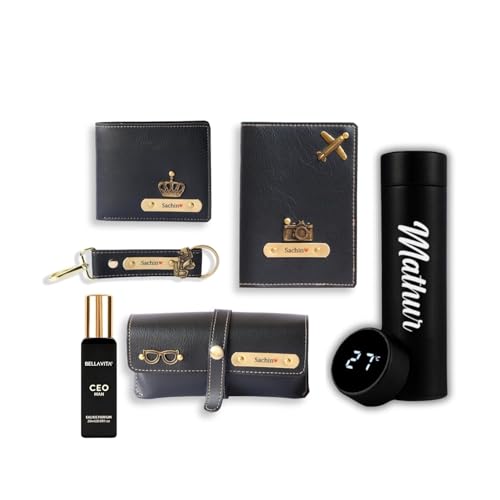 Image of Personalized Leather Men's Customised Gifts|Men Perfume & Leather Giftset for Diwali Christmas Secret Santa New Year Gift Men Father Brother Husband Friend Family Office Colleagues