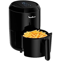 Moulinex EZ3018 Easy Fry Compact Precision - Freidora eléctrica para 2 personas, 6 modos preestablecidos, pantalla táctil, 1030 W, capacidad de 1,5 kg, 1,6 l, color negro