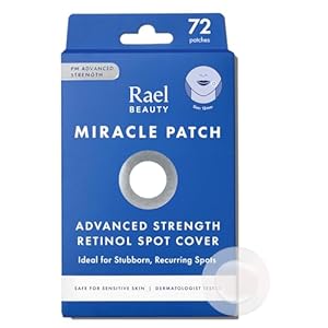 Rael Pimple Patches, Miracle Retinol Spot Cover – Hydrocolloid Acne Patch for Face, Absorbing Zits & Blemishes, PM Advanced Treatment, Facial Sticker (72 Count)