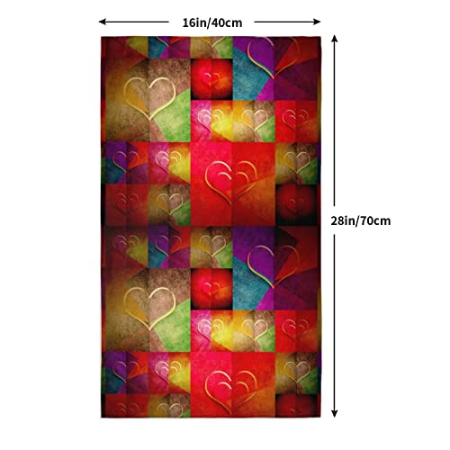 Vunko Red Love Hearts Kitchen Dish Towel Soft Highly Absorbent Valentine's Day Hand Towel Home Decorative Multipurpose For Bathroom Hotel Gym And Spa 15.7 X 27.5 Inches #TOP6