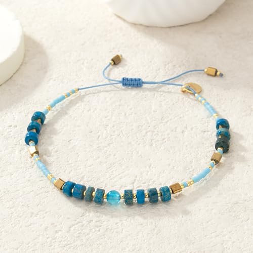 KELITCH Crystal Agate Friendship Bracelet Handmade Miyuki Seed Beads Adjustable Bracelets for Women4