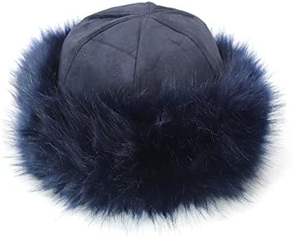 Rongchuang Faux Fur Trimmed Winter Hat for Women,Classy Russian Cossack Hat with Fleece for Travel Skiing Hiking