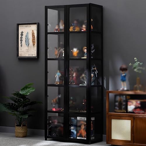 GDBTDL Vitrina de bambú con Puertas acrílicas