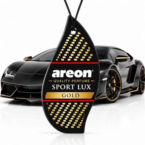 Image of AREON SL-Gold-12 Sport LUX Cardboard Air Freshener, Gold, 12 Pack